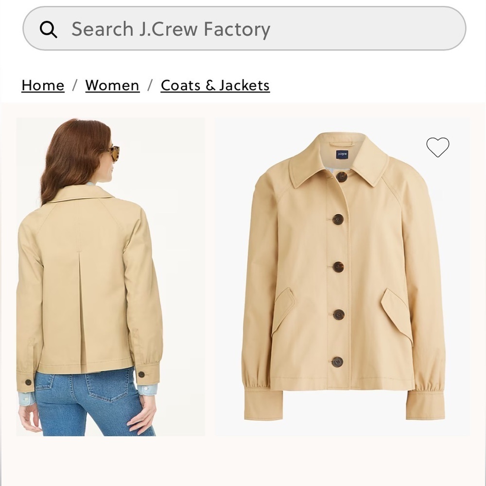 J Crew Factory Short Utility Trench Jacket in British Khaki embroidered size XS - Picture 13 of 14